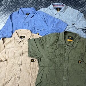 Lot of 4 Hawx Work Gear Shirts Mens XL Button Short Sleeve Boot Barn